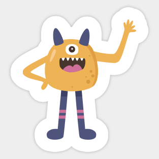 Cute one eye monster Sticker